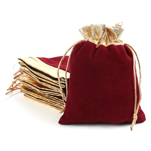 12pcs Velvet Drawstring Bags - 4x4.7 Inch Jewelry Gift Pouches