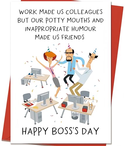 Funny Boss Day Card - Sarcastic Appreciation Card for Boss