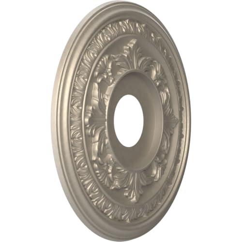 Ekena Millwork 16-inch Silver Baltimore Thermoformed PVC Ceiling Medallion - Fits Canopies up to 6.5"