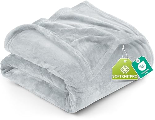 Utopia Bedding Queen Size Soft Fleece Blanket - Light Grey 90x90
