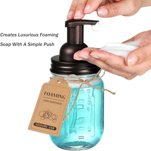 SheeChung Foaming Soap Dispenser Pump Lid for Regular Mouth Mason Jars, Bronze