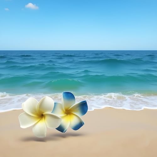 Plumeria Flower Hair Clips 7cm Hawaiian Foam Hair Accessories 2 Pcs