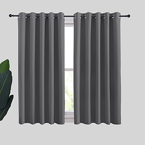 NICETOWN Grey Blackout Curtains - 70" x 54" Thermal Insulated Grommet Panels