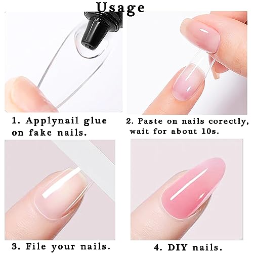 Fcozpjk Super Strong Nail Glue for Press On Nails & Tips 0.18oz 2 Pcs