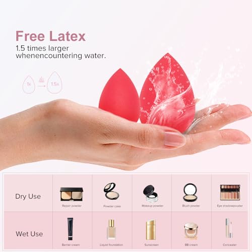 QIBANHUA 3-Piece Makeup Sponge Set - Large and Mini Beauty Blender Sponges