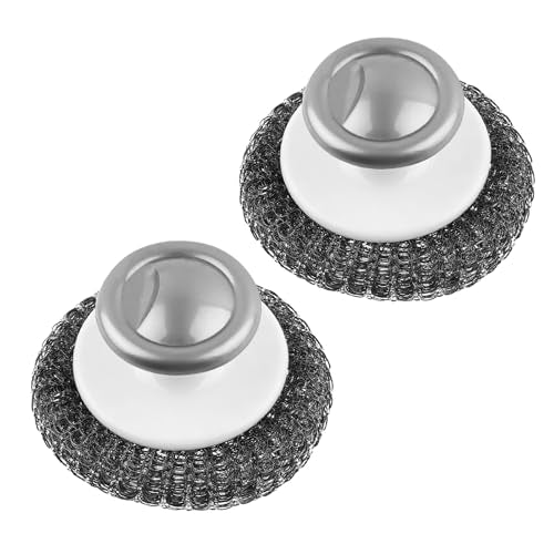 KTOJOY 2 Pack Stainless Steel Wool Scrubbers - Heavy-Duty Kitchen & Bathroom Cleaning Pads