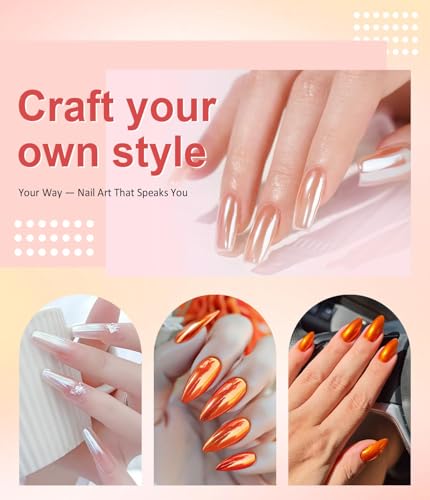 BISHENGYF 3D Nail Sculpting Gel Kit with Chrome Powder - 15g