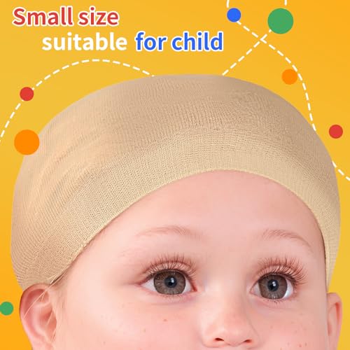 Fandamei Kids Wig Caps, 4PCS Stretchy Nylon Stocking Caps Light Brown
