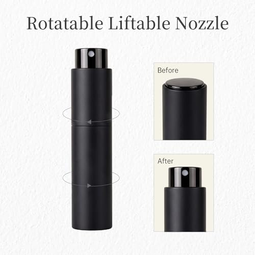 Huizata Refillable Travel Perfume Bottle 10ml Twist Up Cologne Atomizer