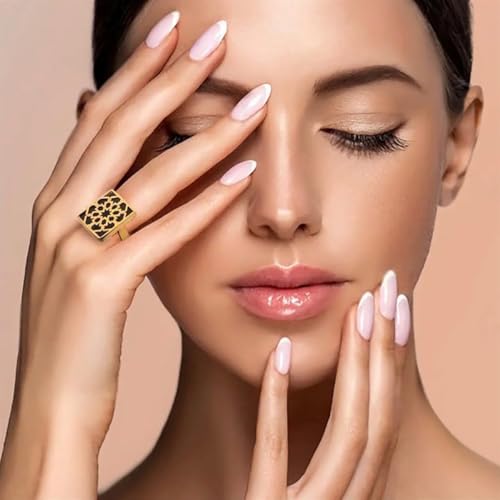 Pink Press on Nails Medium Almond Fake Nails with Flower Design 24 Pcs