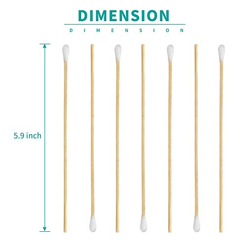 6 Inch Long Cotton Swabs with Wooden Handles - 200 Pcs Applicator