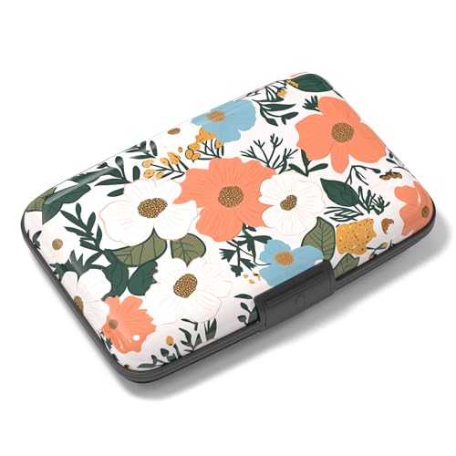 Rimilak RFID Blocking Aluminum Credit Card Holder - Orange Flower