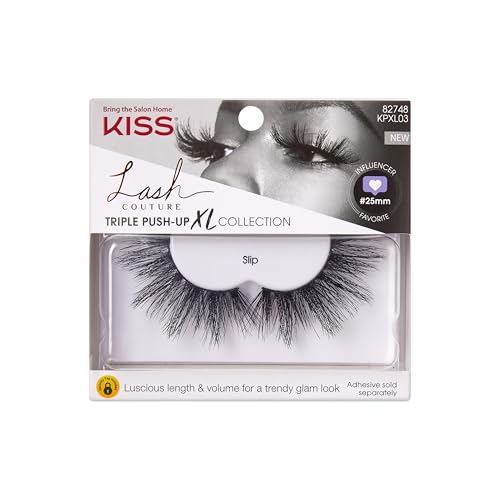 KISS Lash Couture Triple Push Up XL False Eyelashes - Slip Style Extra Long 3D Volume