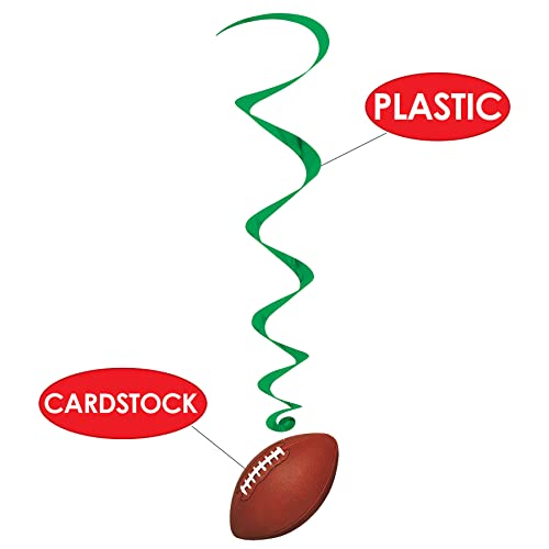Beistle Football Hanging Whirls Decorations - 10 Pack