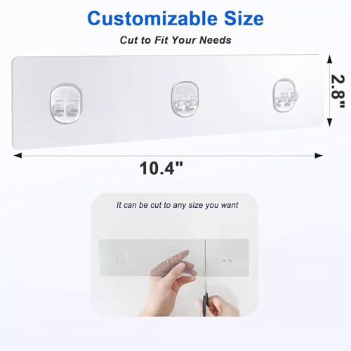 Heavy-Duty Shower Caddy Adhesive Strips - 2 Pack Waterproof Hooks