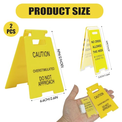 Funny Overstimulated Desk Signs - 2 Pcs Acrylic Office Decor