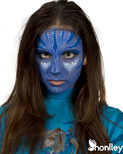 HONLLEY Royal Blue Face and Body Paint Cream - Hypoallergenic Water-Based Makeup for Costume Cosplay Halloween SFX