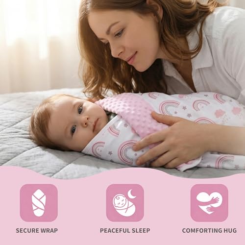 GUNTAIL Soft Baby Blanket - 30x40 Rainbow Dotted Plush Crib Blanket