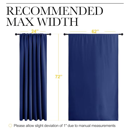 NICETOWN Blackout Curtains - 62x72 Inch Rod Pocket Drapes, Royal Blue (2 Panels)