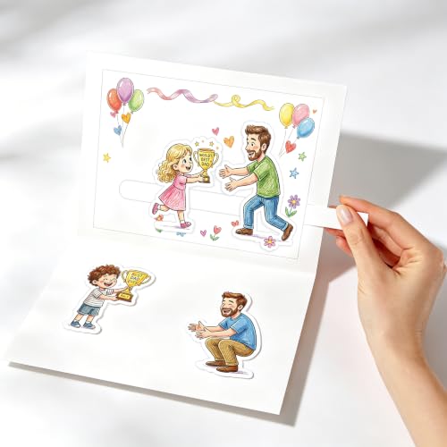Interactive Father's Day Card with DIY Pull Tab for Dad