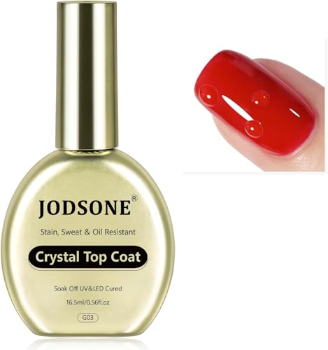 JODSONE Stain-Resistant Gel Top Coat 16.5ml No Wipe Crystal Gloss
