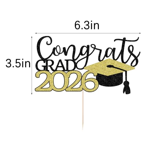 2026 Graduation Cake Topper - Congrats Grad Decor for Parties