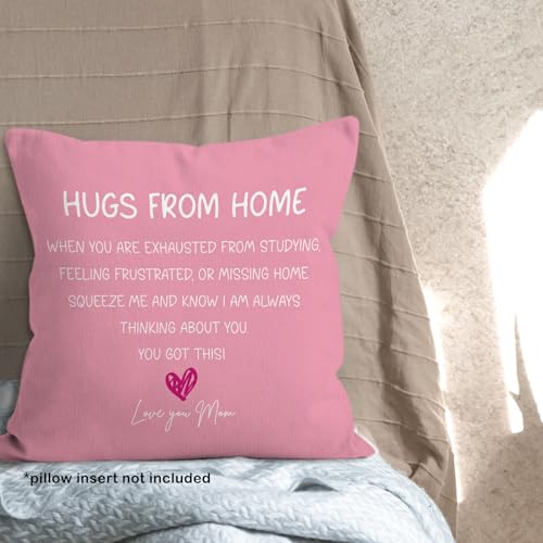 Pink Hugs from Home Throw Pillow Cover 18x18 - Soft Flannelette