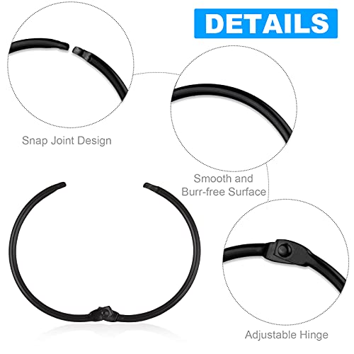 Black 24 Pack Shower Curtain Rings Rustproof Metal Hooks Bathroom Accessories