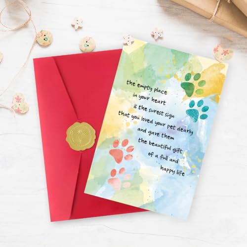 IDU Pet Sympathy Card for Dog & Cat Loss ZN144 with Envelope & Sticker