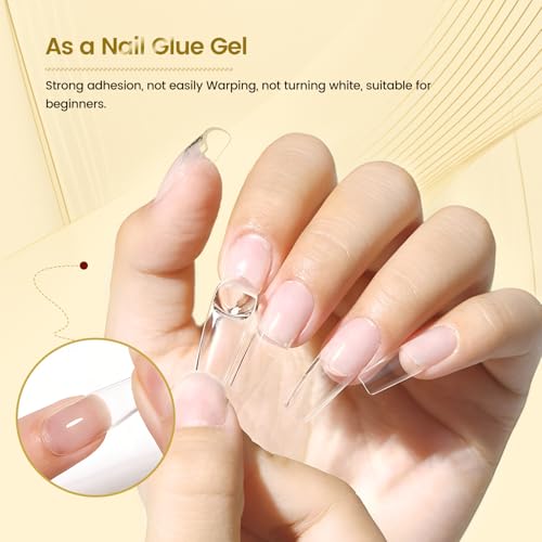 JODSONE 3-in-1 Builder Base Gel, 16.5ml No Wipe UV/LED Nail Gel