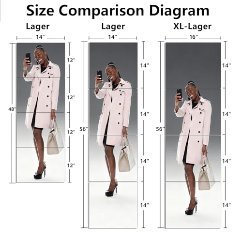 Unbreakable Full Length Body Mirror for Kids - 4 Pack Acrylic Wall Mirrors
