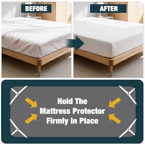 Triangle Style 4 Pack Adjustable Bed Sheet Fasteners with Clips