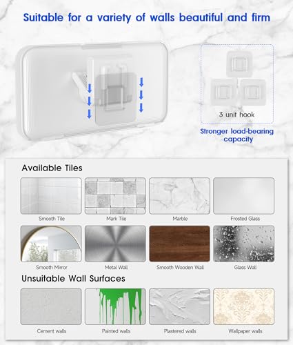 Mistriddle Waterproof Adhesive Hooks for Phone Holders - 6 Pack