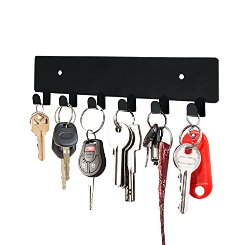 GTK Wall Mounted Key Holder with 6 Hooks - Matte Black Key Rack