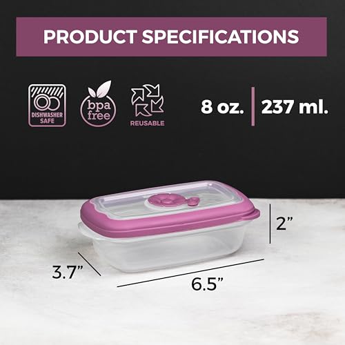 Tribello 8 OZ Microwave Food Storage Containers - 2 Pack