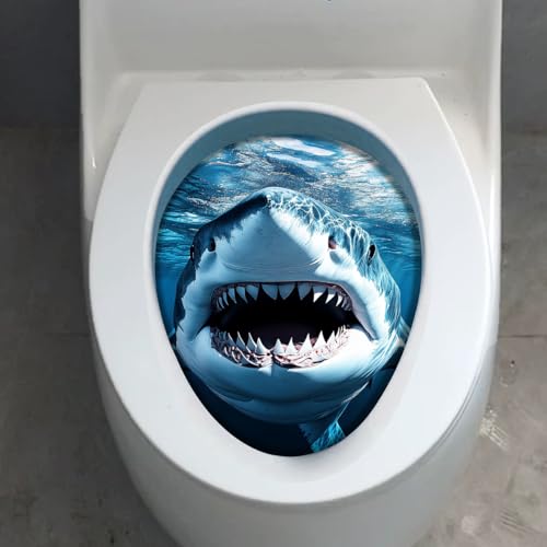 Shark Toilet Decoration Sticker - Waterproof Self-Adhesive Decal