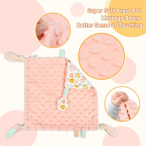 Dr.Rapeti Flower Security Blanket - Soft Cashmere Tag Blanket for Babies