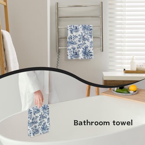 Koesus Blue and White Chinoiserie Doodle Kitchen Towel 16x24 Inch