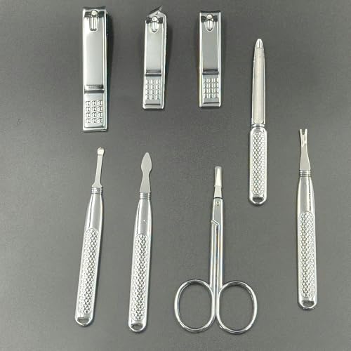 MELYFI Professional Manicure Set Stainless Steel Nail Clippers Grooming Kit with Travel Case