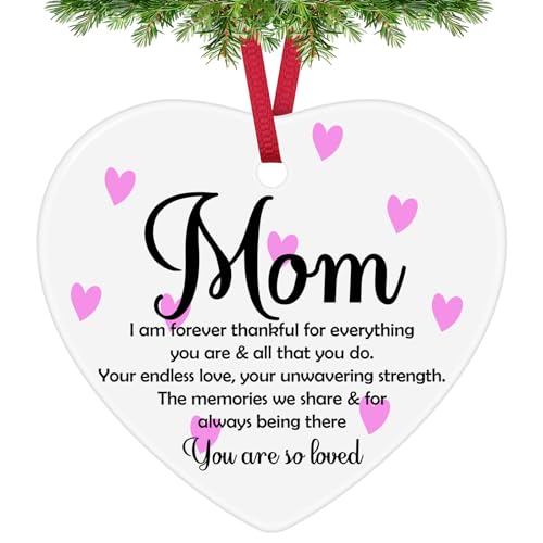 Ceramic Heart Ornament for Mom – Perfect Christmas Gift