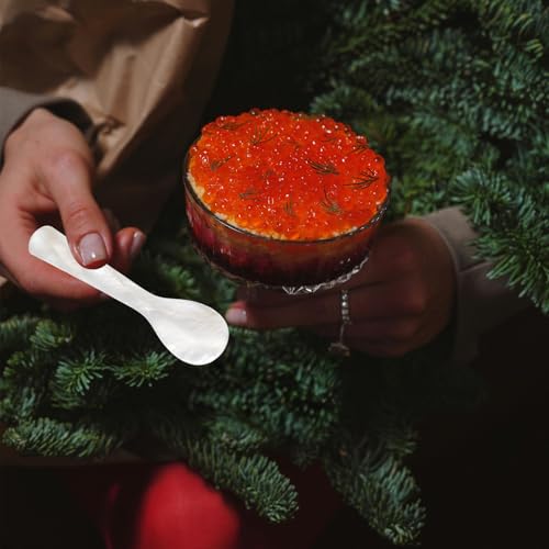 Natural Pearl Caviar Spoons - 2.75 Inch Mini Dessert Spoons