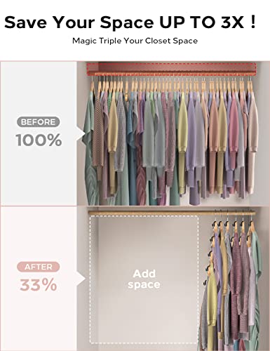 Velvet Space Saver Hanger Connectors - Cascading Clothes Hanger Extenders
