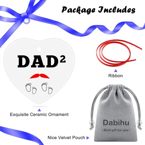 Twins Dad Ceramic Christmas Ornament - New Father Gift