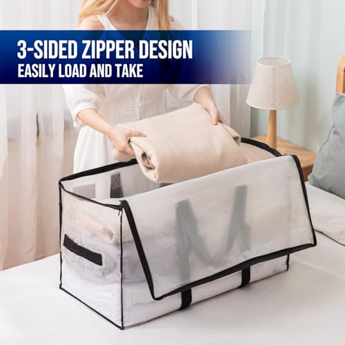 Extra Large Clear Moving Storage Bags with Visible Window - 6 Pack