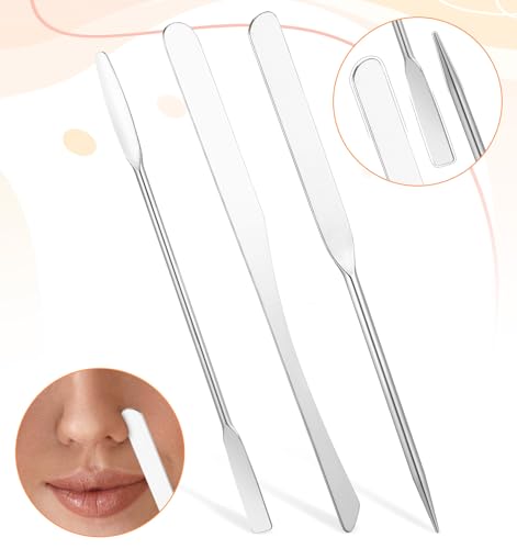 3Pcs Stainless Steel Makeup Foundation Spatula and Mixing Tool Set