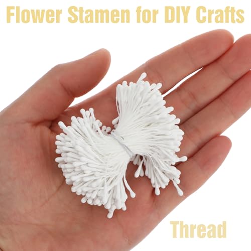 800PCS Double Head White Pearlized Flower Stamen for DIY Crafts