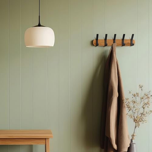 KIBAGA Decorative Black Metal Coat Hooks Set of 5 - Wall Mount
