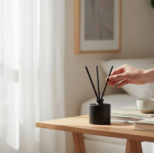 Premium 6mm Thick Black Fiber Diffuser Reeds - 10 Inch, 25pcs