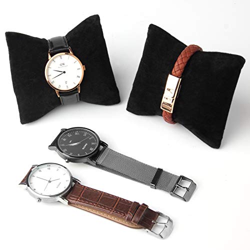 Black Velvet Bracelet & Watch Pillow Displays - Set of 6