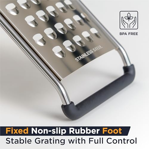 Deiss PRO Stainless Steel Handheld Cheese Grater with Protective Cover